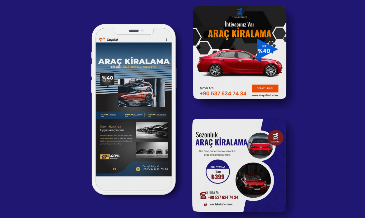 Araç Kiralama Firması Gönderi Tasarımları